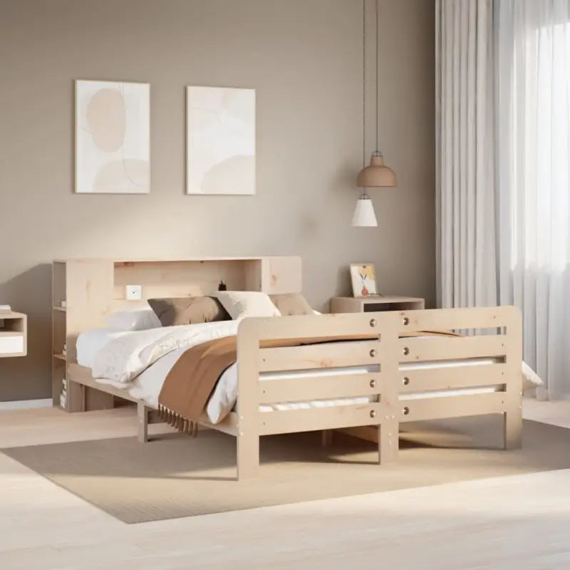 Bedframe van massief grenenhout voor een stevige en duurzame slaapplaats - Naturel / 120 x 200 cm - Bedden & bedframes