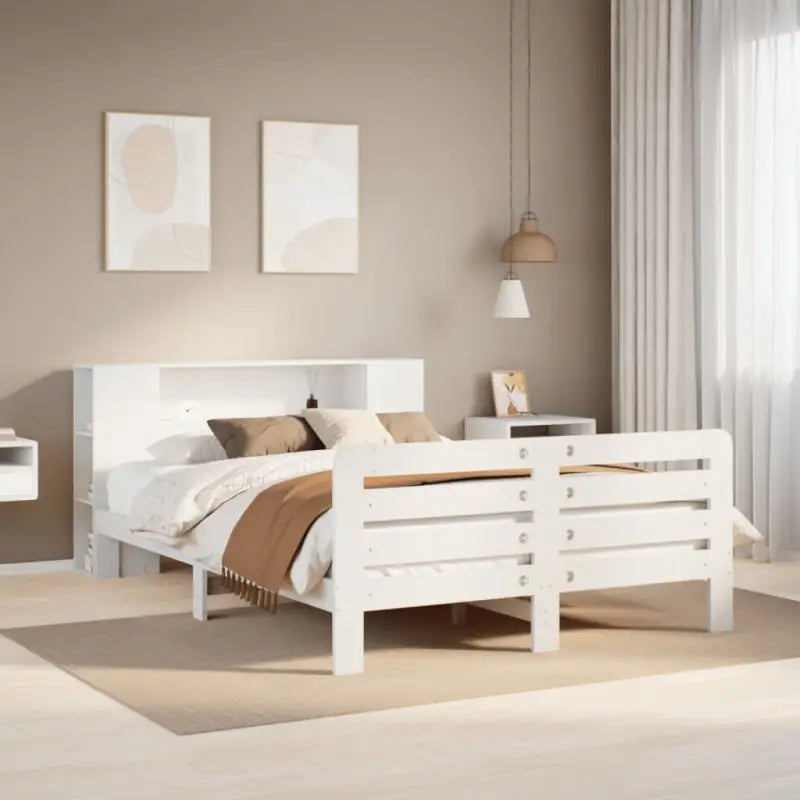Bedframe van massief grenenhout voor een stevige en duurzame slaapplaats - Wit / 150 x 200 cm - Bedden & bedframes