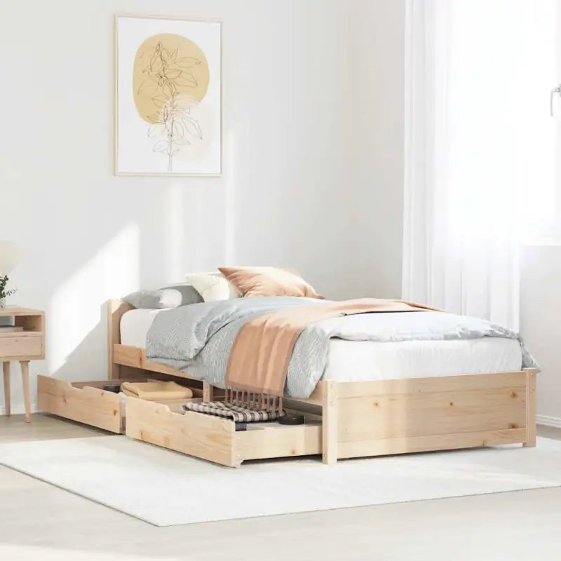 Bedframe van massief grenenhout voor een stevige en duurzame slaapruimte - Naturel / 75 x 190 cm - Bedden & bedframes