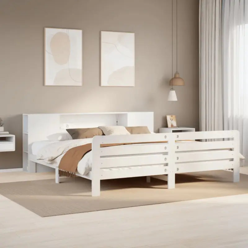 Bedframe van massief grenenhout voor een stevige en duurzame slaapplaats - Wit / 180 x 200 cm - Bedden & bedframes