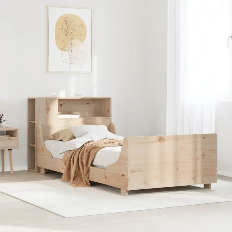 Bedframe van massief grenenhout voor stabiele en duurzame nachten - Naturel / 90 x 200 cm - Bedden & bedframes