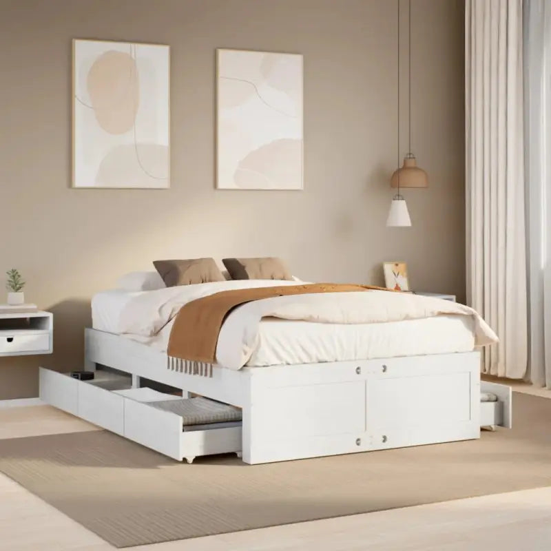 Bedframe van massief grenenhout voor stevige en duurzame slaapcomfort - Wit / 120 x 190 cm - Bedden & bedframes