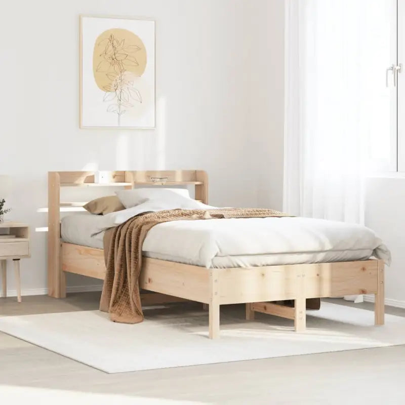 Bedframe van massief grenenhout voor stevige en duurzame slaapruimte - Naturel / 90 x 200 cm - Bedden & bedframes