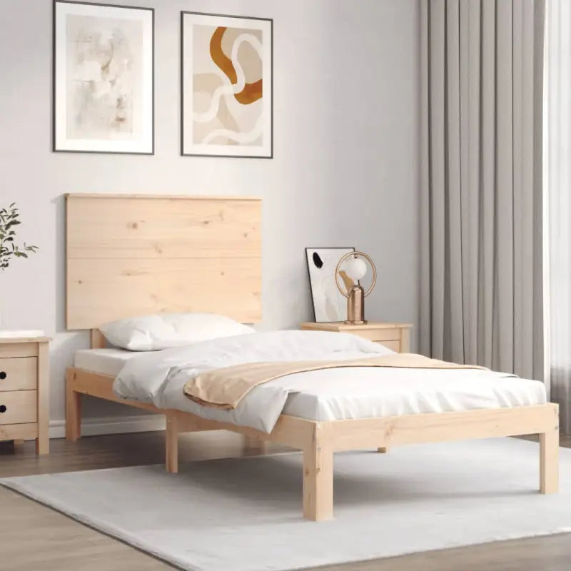 Bedframe van massief grenenhout voor uitstekende ondersteuning en stijl - Naturel / 90 x 200 cm - Bedden & bedframes