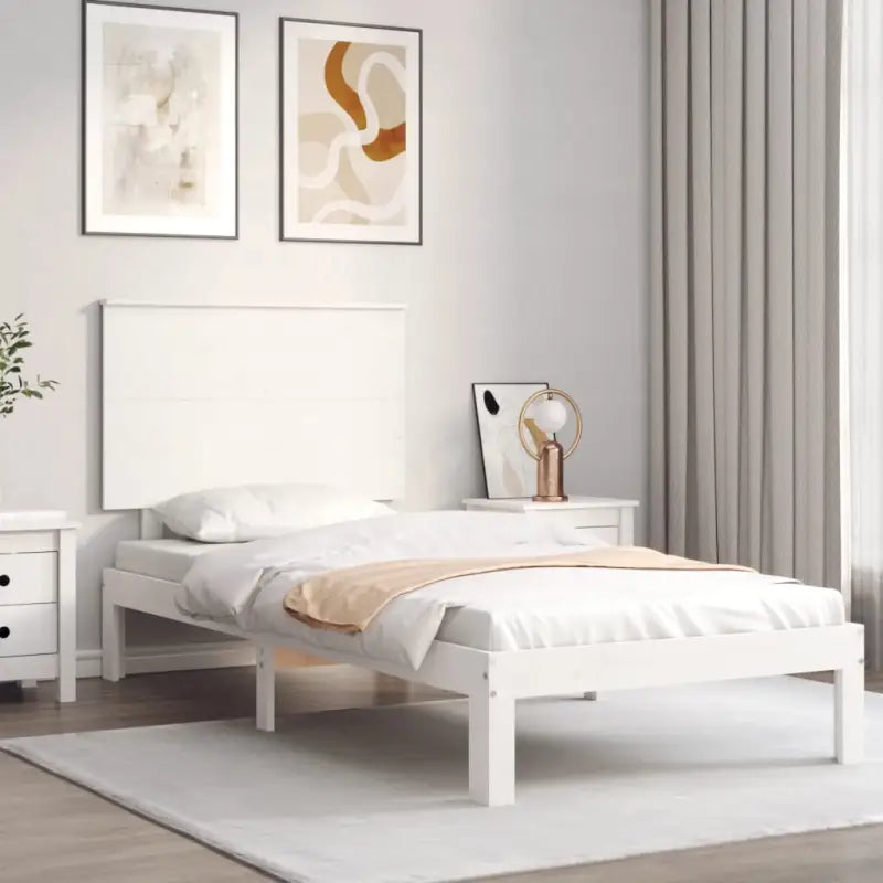 Bedframe van massief grenenhout voor uitstekende ondersteuning en stijl - Wit / 100 x 200 cm - Bedden & bedframes