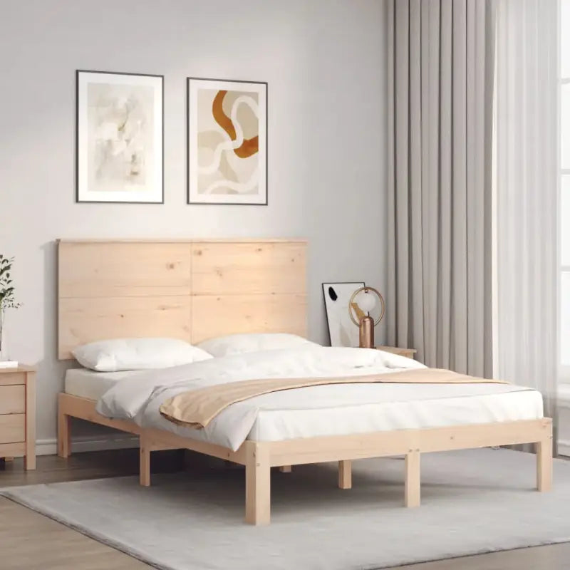 Bedframe van massief grenenhout voor uitstekende ondersteuning en stijl - Naturel / 140 x 200 cm - Bedden & bedframes