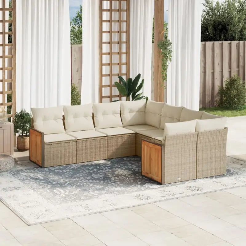 Beige Loungeset met gepoedercoat staal en waterdichte tas voor buiten - beige en crèmekleurig - Tuinsets