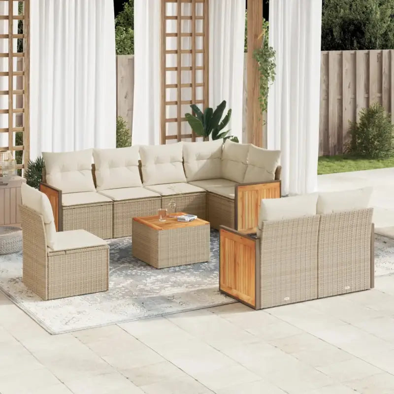 Beige loungeset met waterdichte tas en gepoedercoat staal voor buiten - beige en crèmekleurig / Met tafel - Tuinsets