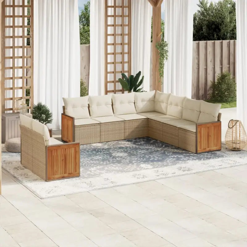 Beige loungeset met waterdichte tas en gepoedercoat staal voor buiten - beige en crèmekleurig / Zonder tafel - Tuinsets