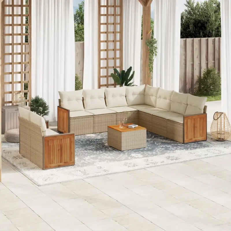 Beige loungeset met waterdichte tas en gepoedercoat staal voor buiten - beige en crèmekleurig / Met tafel - Tuinsets