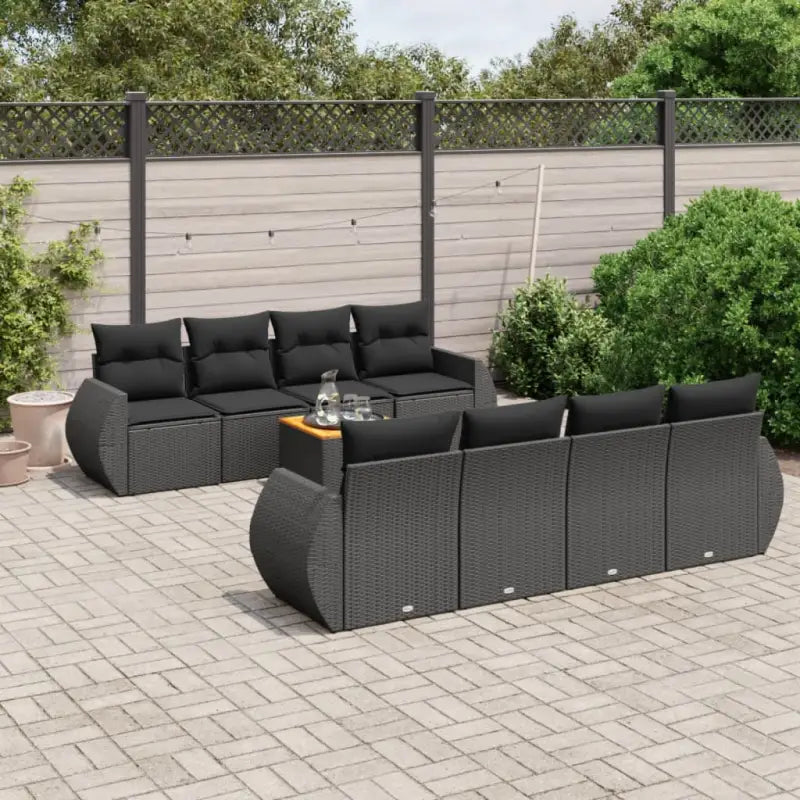 Beige loungeset met waterdichte tas en gepoedercoat staal voor buiten - Zwart - Tuinsets
