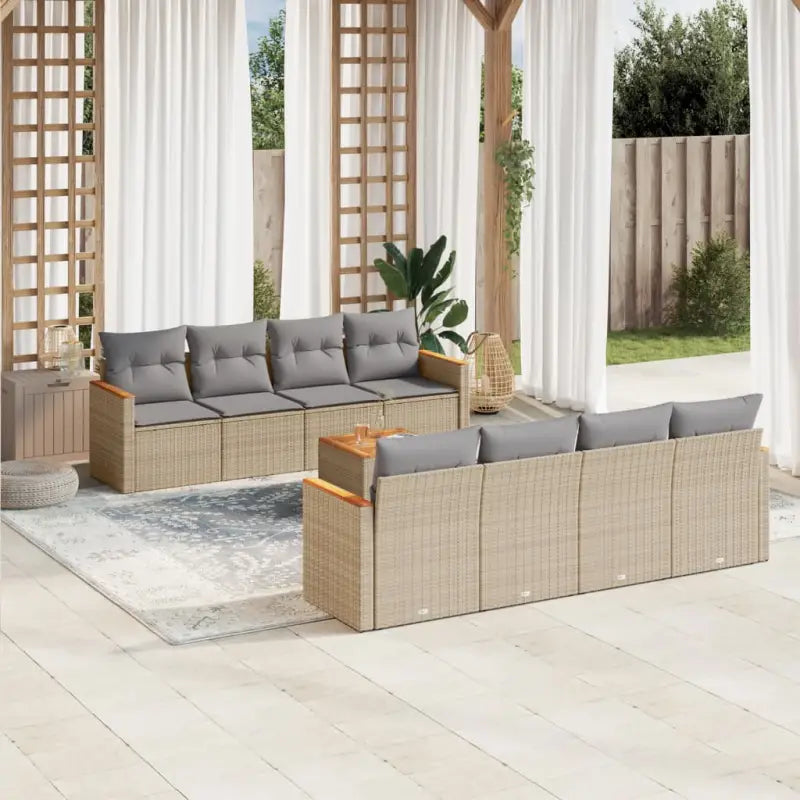 Beige loungeset met waterdichte tas en gepoedercoat staal voor buiten - Beige en grijs - Tuinsets