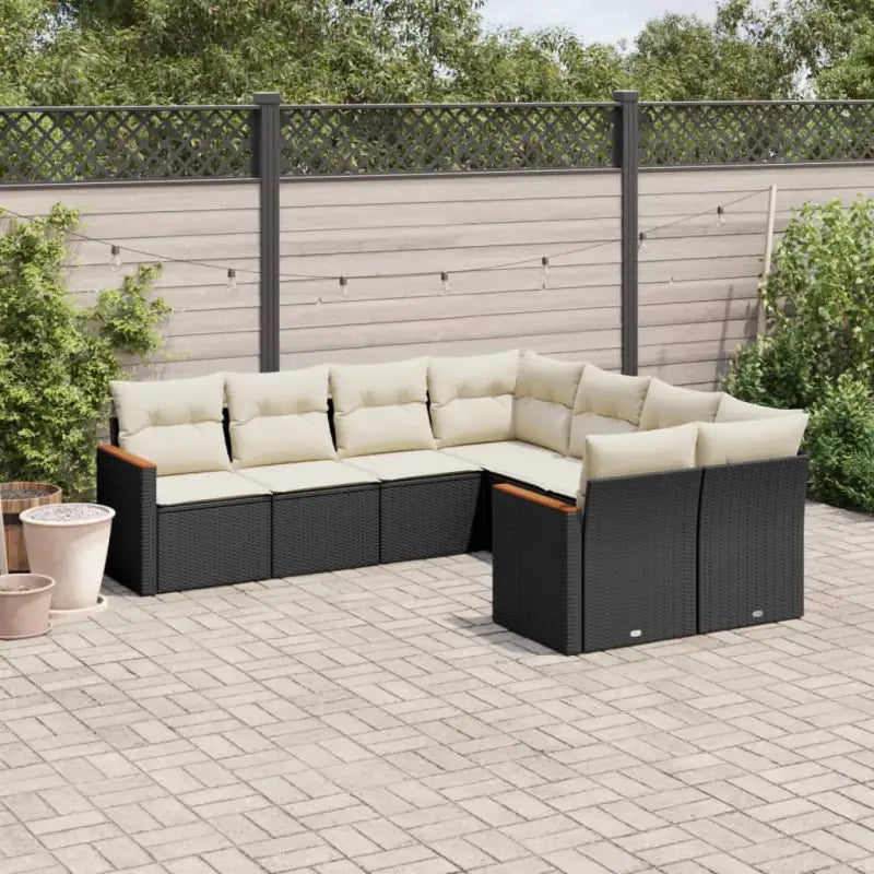 Beige loungeset met waterdichte tas en gepoedercoat staal voor tuin - Zwart en crème - Tuinsets