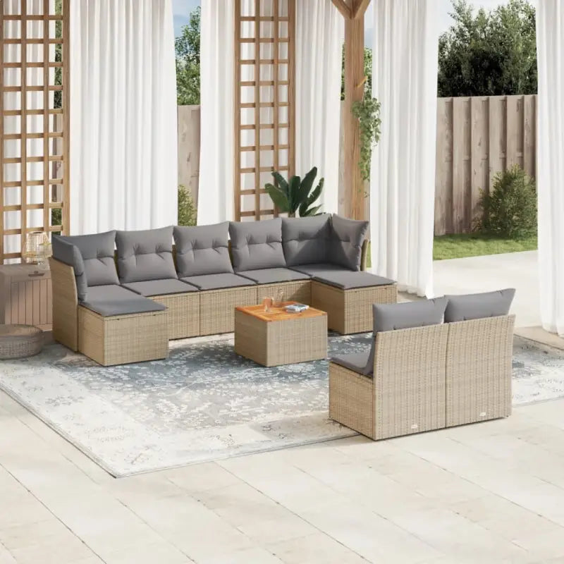 Beige loungeset van gepoedercoat staal met ruime afmetingen voor tuin en terras - Tuinsets