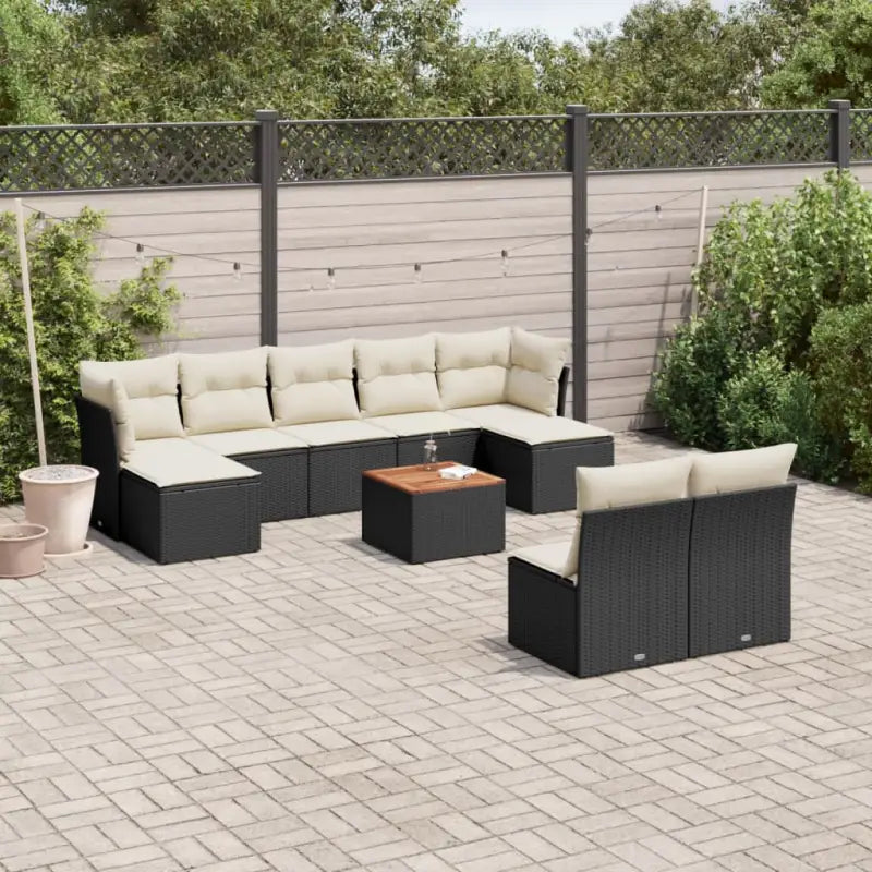 Beige loungeset van gepoedercoat staal met ruime afmetingen voor tuin en terras - Zwart en crème - Tuinsets