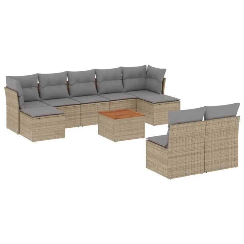 Beige loungeset van gepoedercoat staal met ruime afmetingen voor tuin en terras - Tuinsets