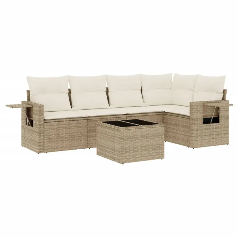 Beige materiaal loungeset met gepoedercoat staal afmetingen voor tuin of terras - Tuinsets
