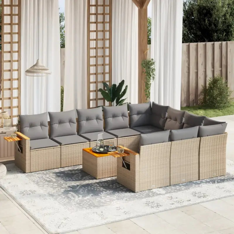Beige materiaal loungeset met gepoedercoat staal en comfortabele afmetingen - Tuinsets