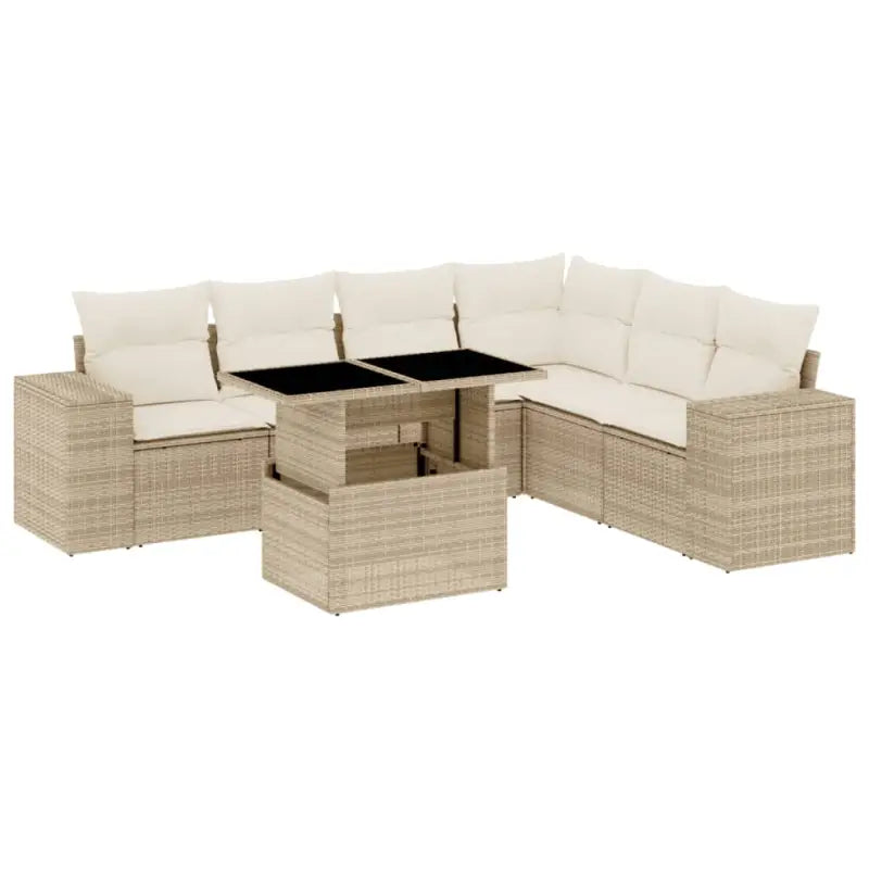Beige materiaal loungeset met gepoedercoat staal en ruime afmetingen - Tuinsets