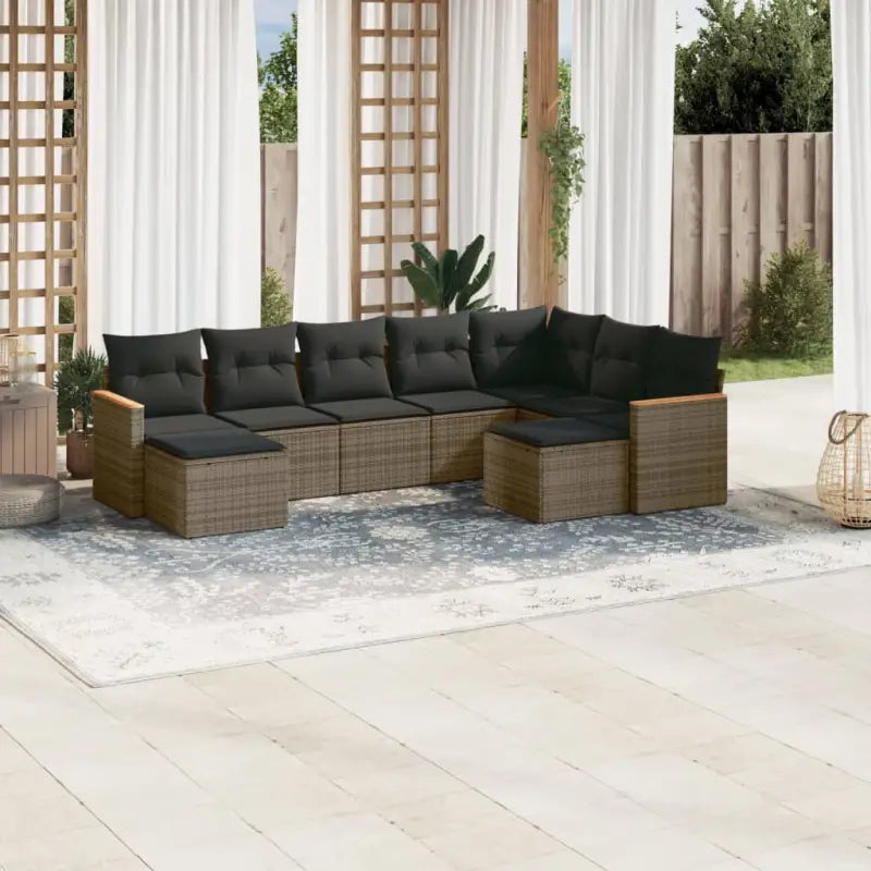 Beige materiaal loungeset met gepoedercoat staal en waterdichte tas - Grijs / Zonder tafel - Tuinsets