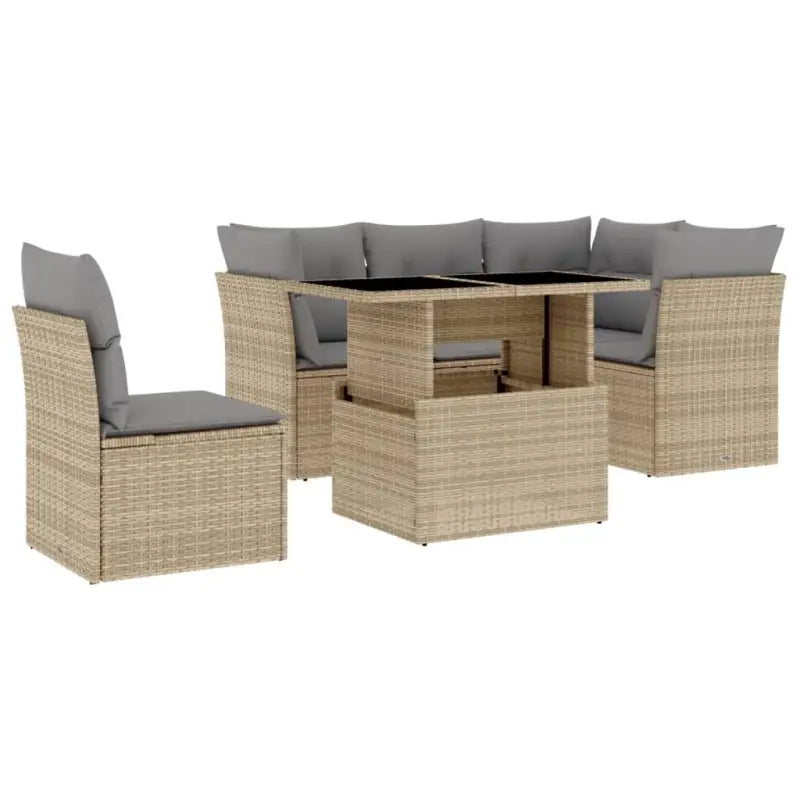 Beige materiaal loungeset met gepoedercoat staal voor jouw tuin of terras - Tuinsets