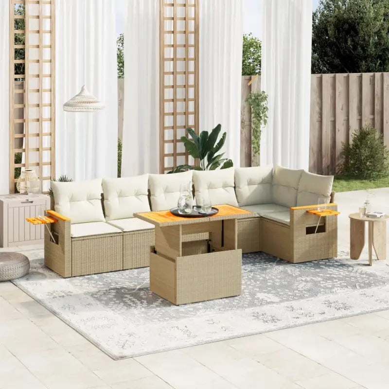 Beige materiaal loungeset van gepoedercoat staal met comfortabele afmetingen - beige en crèmekleurig - Tuinsets