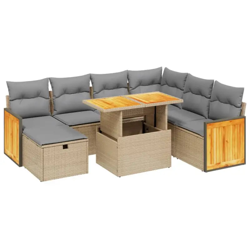 Beige materiaal loungeset van gepoedercoat staal met ideale afmetingen - Tuinsets