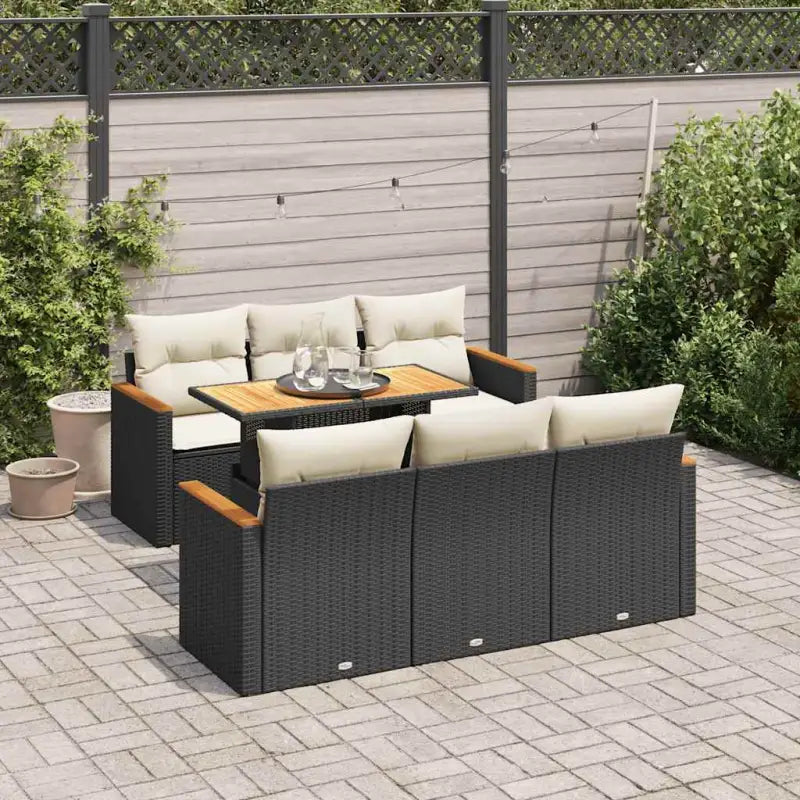 Beige material tuinset met waterdichte tas en opbergfunctie - Zwart en crème - Tuinsets