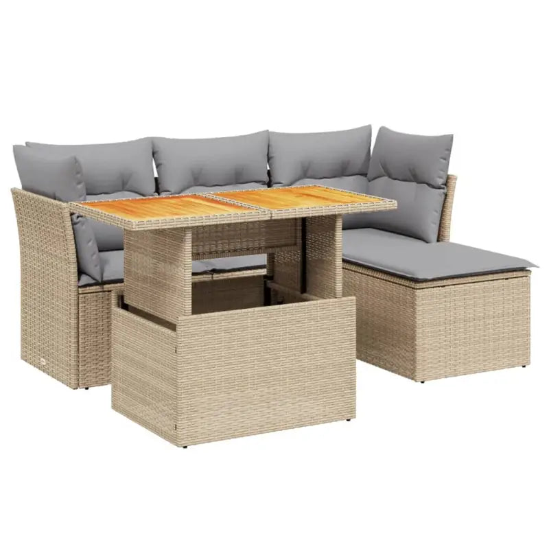 Beige Materialien Loungeset met Gepoedercoat Staal Afmetingen voor Buiten - Tuinsets