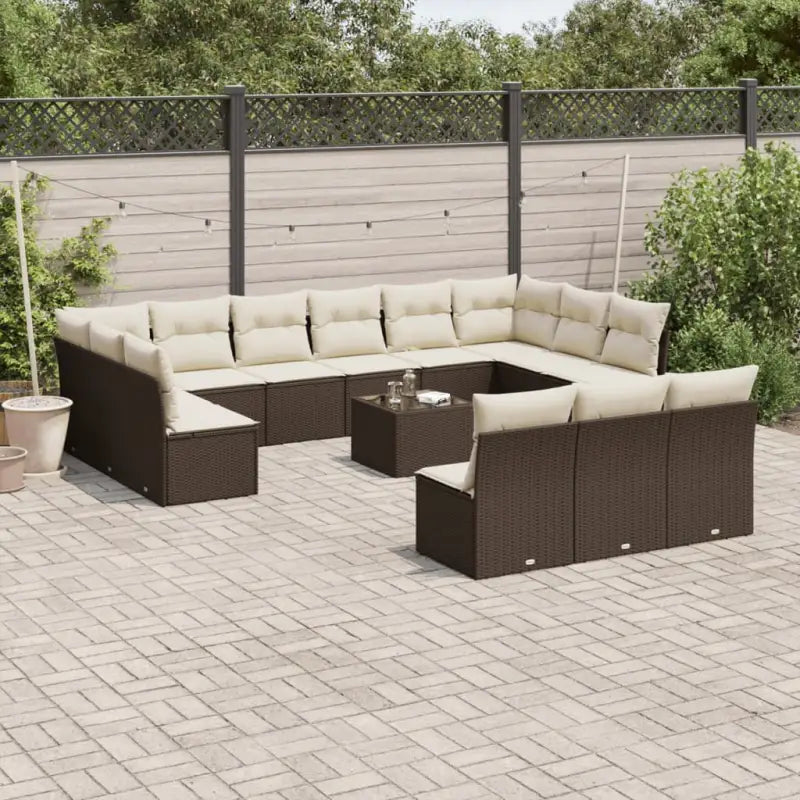 Beige tuinset met waterdichte tas en gepoedercoat staal voor buitengebruik - Bruin en crème / Met tafel - Tuinsets