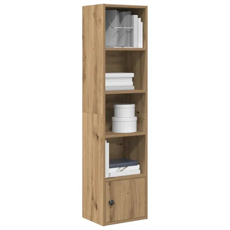 Beukenboekenkast van bewerkt hout voor stijl en functionaliteit - artisanaal eikenkleurig / 1 / 127 cm - Boekenkasten