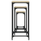 Bewerk hout bijzettafels met metalen frame voor kleine ruimtes - Bijzettafels