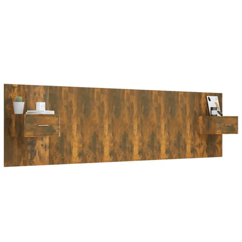 Bewerk hout hoofdborden en voetborden met kastjes voor een klassieke uitstraling - Gerookt eiken / 1 / 1 lade