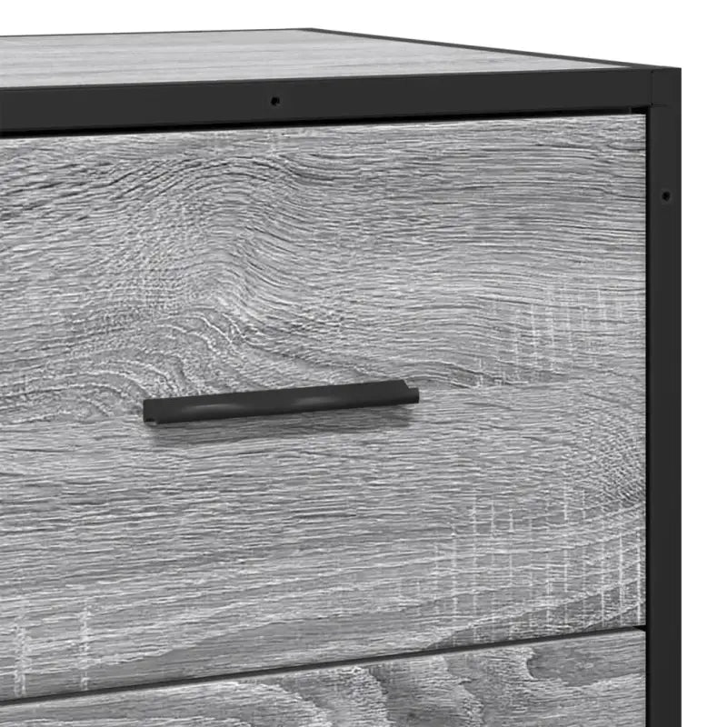 Bewerkt hout dressoir in grijs sonoma met industrieel metalen frame - Dressoirs & buffetkasten