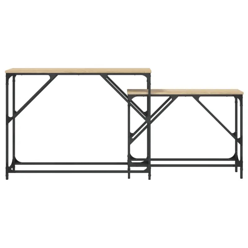 Bewerkte hout wandtafels met metalen frame voor elegante interieurdecoratie - Bijzettafels