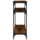 Bijzettafel met bewerkt hout en metalen frame met verstelbare poten - Bijzettafels