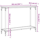 Bijzettafel met bewerkt hout en metalen frame met verstelbare poten - Bijzettafels