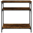 Bijzettafel met bewerkt hout en metalen frame met verstelbare poten - Bijzettafels