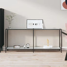 Bijzettafel met gehard glas en gepoedercoat staal voor stijlvolle uitstraling - Wit marmer / 1 / 180 cm - Bijzettafels