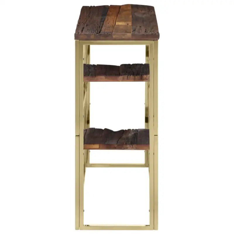 Bijzettafel met massief bielshout en roestvrij staal details - Bijzettafels