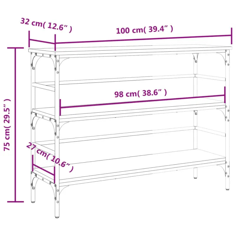 Bijzettafel met metalen frame en bewerkt hout voor elegantie - Bijzettafels