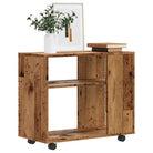 Bijzettafel van bewerkt hout in hoogglans wit voor elegante interieurs - Oud hout / 1 - Bijzettafels