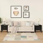 Bijzettafel van massief grenenhout voor praktische en stijlvolle opbergruimte - Zwart / 40 x 40 x 39 cm / 2