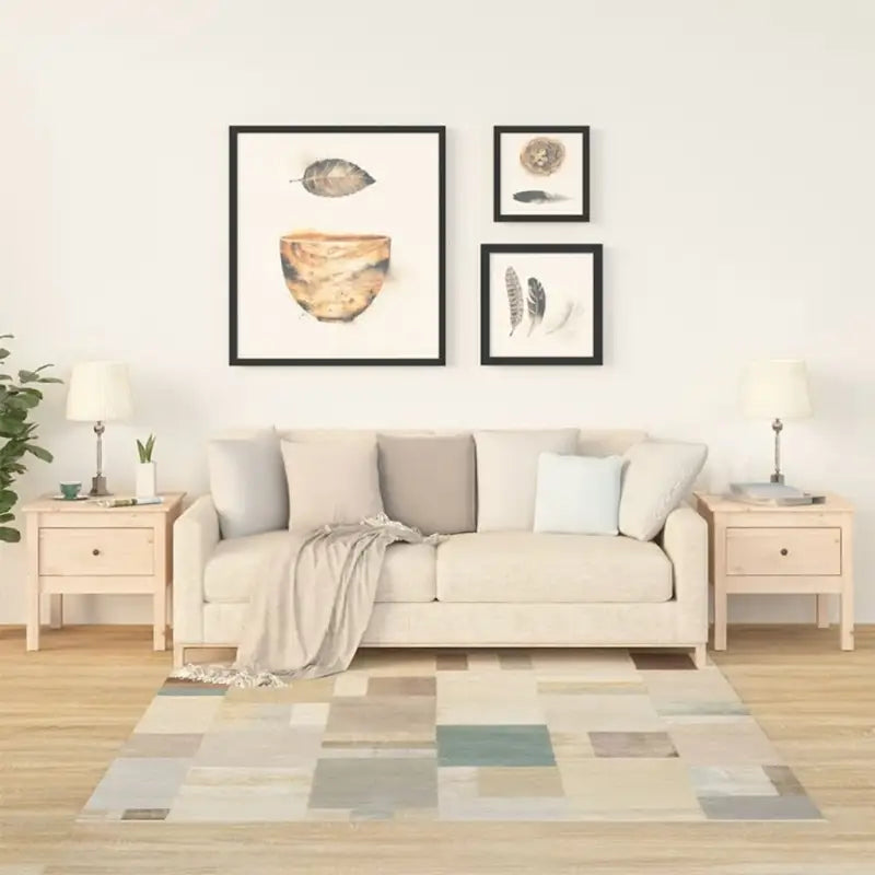 Bijzettafel van massief grenenhout voor praktische en stijlvolle opbergruimte - Naturel / 50 x 50 x 49 cm / 2