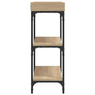 Bijzettafel wandmodel met bewerkt hout en metalen frame - Bijzettafels