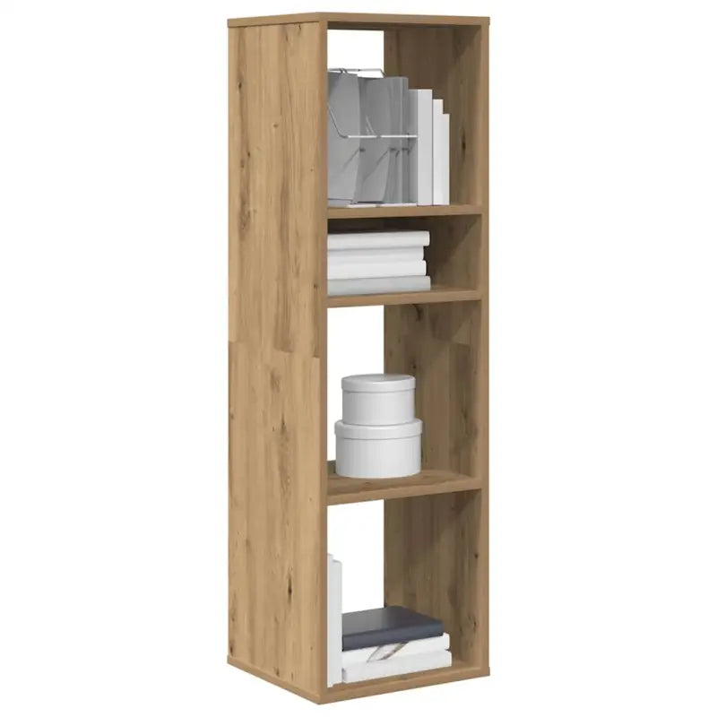 Boekenkast van bewerkt hout in grijs sonoma stijl - artisanaal eikenkleurig / 34 x 31 x 112 cm / 1 - Boekenkasten