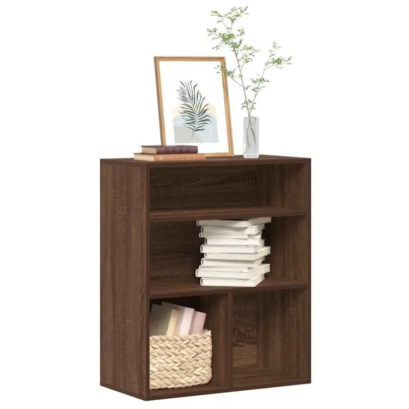 Boekenkast van bewerkt hout in grijs sonoma stijl - bruin eikenkleur / 60 x 30 x 71.5 cm / 1 - Boekenkasten