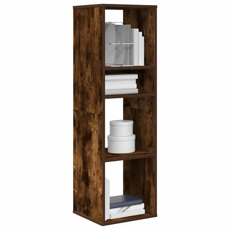 Boekenkast van bewerkt hout in grijs sonoma stijl - Gerookt eiken / 34 x 31 x 112 cm / 1 - Boekenkasten