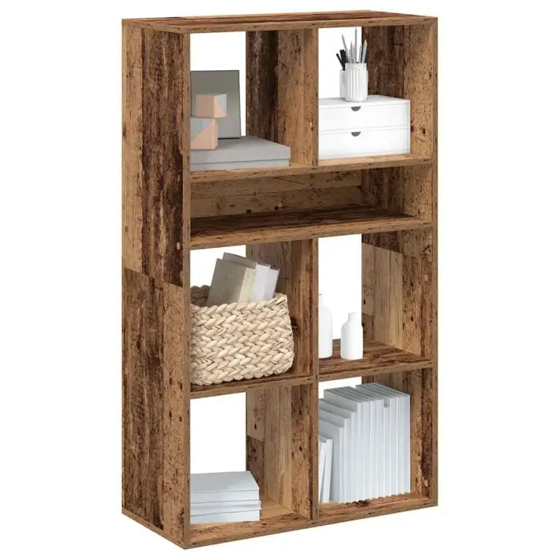 Boekenkast van bewerkt hout in grijs sonoma stijl - Oud hout / 66 x 31 x 112 cm / 1 - Boekenkasten