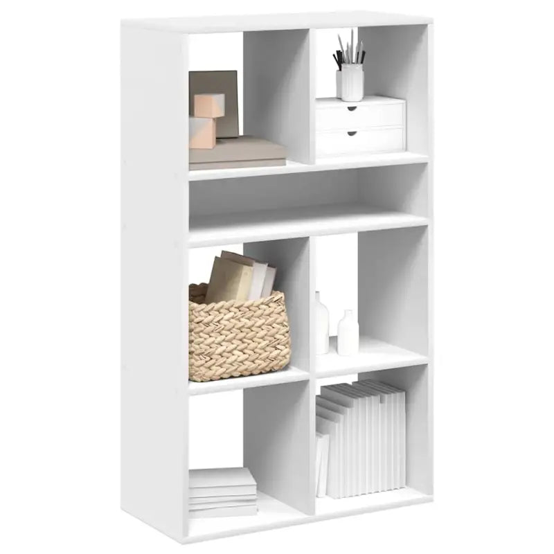 Boekenkast van bewerkt hout in grijs sonoma stijl - Wit / 66 x 31 x 112 cm / 1 - Boekenkasten